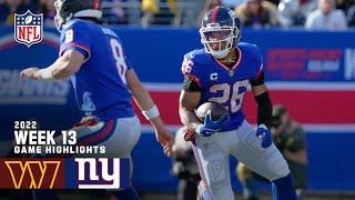 Washington Commanders vs. New York Giants | 2022 Week 13 Game Highlights