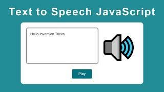 Text to Speech using JavaScript | Text Convert to Speech using Pure JavaScript