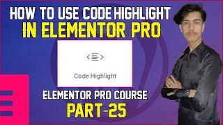 How to use code highlight in Elementor Pro | Elementor Pro code highlight tutorial in Urdu/Hindi