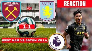 West Ham vs Aston Villa 1-1 Live Stream Premier league Football EPL Match Commentary Highlights