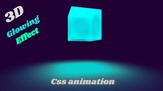 Glowing effect 3d cube transparent by css and html #css #html #coding #cssanimation