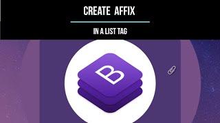 Affix with Bootstrap CSS - step by step. Create a fix Menu with UL li - List order - Easy and simple