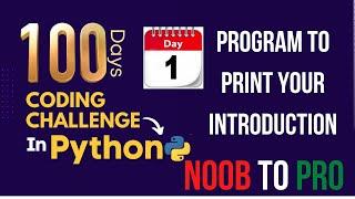 Day 1 | 100 Days Coding Challenge in Python | #python #programs #anjaliluthra #btech #bca #bsc #cs