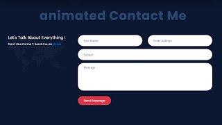 How to make Animated Contact Me Section using HTML 5 Markup and CSS 3 Styling