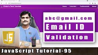 JavaScript Tutorial 95 - Email ID Validation in JavaScript with Regular Expression