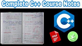 Complete C++ Course Handwritten Notes | pdf download