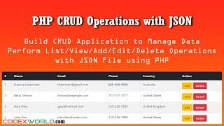 PHP CRUD Operations with JSON File