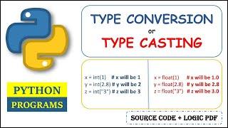 Type Conversion in python | Type Casting in python