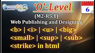 Lecture-6 | Text Formatting Tag ( bold, italic, underline, sub, sup, big small tag in html) | m2-r5