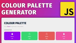 Build a Color Palette Generator in JavaScript - Javascript beginner tutorial