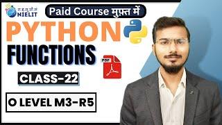 Python O level Full course in Hindi | Python for beginners in Hindi | m3r5 python #22 Function