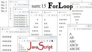 JavaScript For loop | top 10 forloop programs in javascript | javascript tutorial