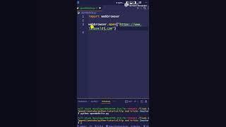 #44 Open any website 2 line code | python tip and tricks #short