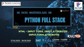 DAY 7 HTML – Input Types, Input Attributes , Input Form Attributes