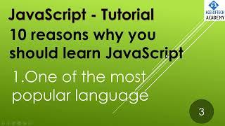 #03 Javascript 10 reasons why you should learn javascript | Javascript tutorial  in Hindi |