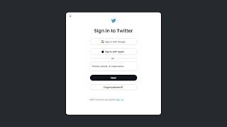 How To Make Login Page Like Twitter Using HTML And CSS |  Sign In Page Design With HTML & CSS