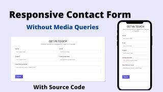 Responsive Contact Us Form Design using Html CSS | Contact Form without Media Queries 2022