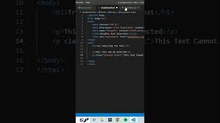 How to  Disable Text Selection in HTML|Beyond Tech| Visual Studio Code|HTML 5|#shorts#coding