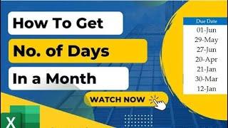 How to Get No of Days in a Month #shorts  #excel #excelshorts #shots #viral #exceltips