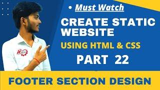 Part 22 | Footer Section Design | Footer html css | footer design | @azecsys