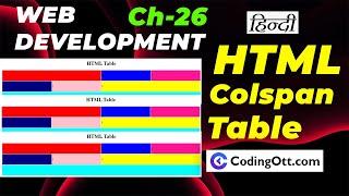 #26 Colspan attribute in table td | HTML tutorial for beginners | Web Development Tutorial in Hindi