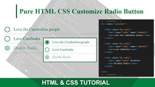 KH Publishing. How to Create Custom Radio Button using Pure HTML and CSS |Customize Radio Button #01