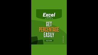 How to Get Percentage Easily in Excel | Excel | Tutorials | Youtube Shorts #shorts #short