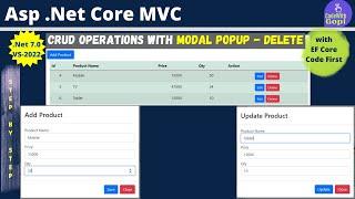 CRUD Operations Using Modal Popup in ASP.NET Core MVC | CRUD Application with ASP.NET Core - Delete