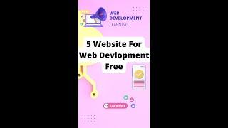 5 Website For Web Development Free #shorts #youtubeshorts #trending #ytshorts #viralvideos