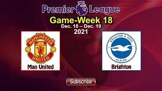 Epl fixtures today | Week 18 - Dec. 18 - 19, 2021 | premier league, epl, epl highlights, football