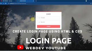 How to create a Login Page Using Html and Css| Basic Tutorial|