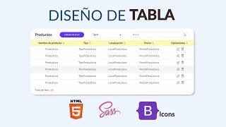 Diseño de Tabla con Html , Sass y Bootstrap Icons