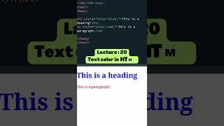 Text color in HTML #html #css #webdevelopment #coding #shorts