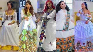 Habesha kemis Ethiopian cultural dress new style new habesha Traditional cloth 2022