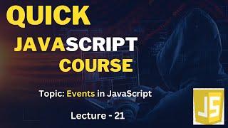 Events in JavaScript | Quick Learning Course in Urdu/Hindi | Lecture-21