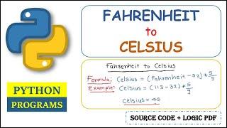 Python Program to convert Fahrenheit into Celsius