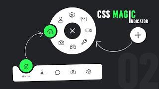 Animated Circular Navigation Menu Magic Indicator using Html CSS & Javascript | CSS Radial Menu