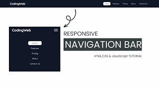 How to Make Responsive Navigation Bar using HTML,CSS and JavaScript | Responsive Navbar | Coding Web