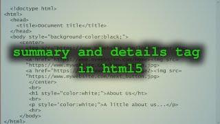 Summary tag | Details tag | html5 |html | part 10 | codingwithnk