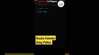 Display Calender using Python Code #shorts #coding #programming #python  #viral #reels  #trending