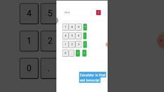 Calculator in HTML &  Javascript #javascript #html #css #bootstrap #short #shorts #viral #shortvideo