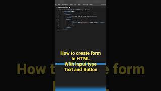 How to create HTML Form using input type #shorts #youtube #html #css #javascript #webdevelopment