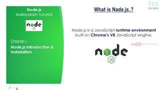 Introduction & Installation | Node.js Malayalam Tutorial | Part-01