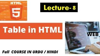 How To Create Table in HTML || Table Tag ||  HTML Tutorial For Beginners in Urdu / Hindi