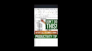 Autofit Everything (Rows & Columns) in Excel by Shortcut and Manually #shorts #excel #short