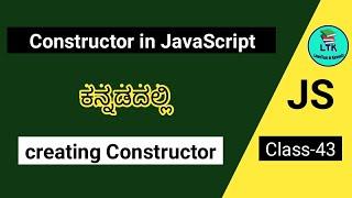 Constructor in JavaScript || JavaScript tutorial in Kannada || JavaScript tutorial for beginners