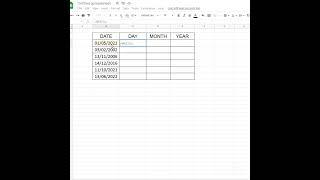 Split Date in Multiple Columns at Once by Split Function #shorts #googlesheets  #tipsandtricks