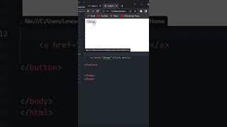 HTML Button and link | Create Built in link Button using HTML5 | #html #html5 #coding #shorts