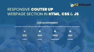 Responsive Counter Up using HTML CSS  & JS |  Counter Up animation JavaScript