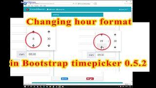 How To Changing hour format in Bootstrap timepicker 0.5.2